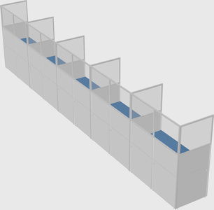 Shared rectangular cubicle