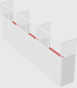 Shared rectangular cubicle