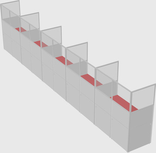 Shared rectangular cubicle