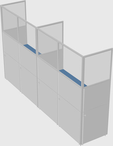 Shared rectangular cubicle