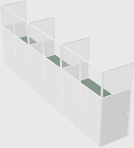 Shared rectangular cubicle