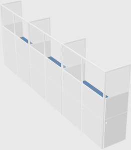 Shared rectangular cubicle