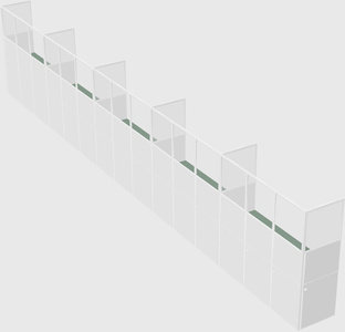 Shared rectangular cubicle