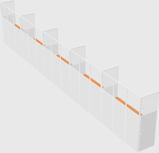 Shared rectangular cubicle