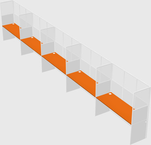 Shared rectangular cubicle