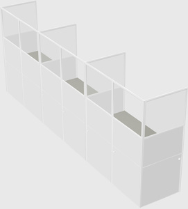 Shared rectangular cubicle