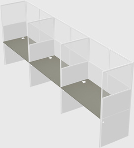 Shared rectangular cubicle