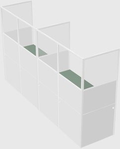 Shared rectangular cubicle