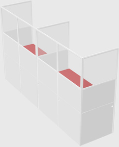 Shared rectangular cubicle