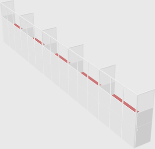 Shared rectangular cubicle