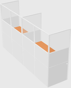 Shared rectangular cubicle