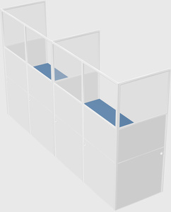 Shared rectangular cubicle
