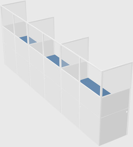 Shared rectangular cubicle
