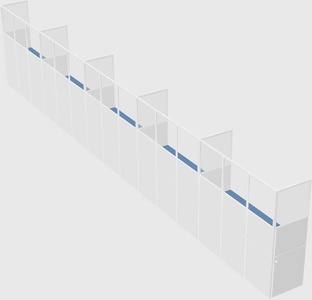 Shared rectangular cubicle