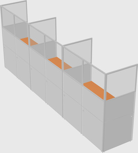 Shared rectangular cubicle