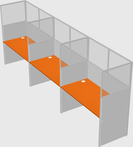 Shared rectangular cubicle