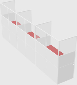 Shared rectangular cubicle