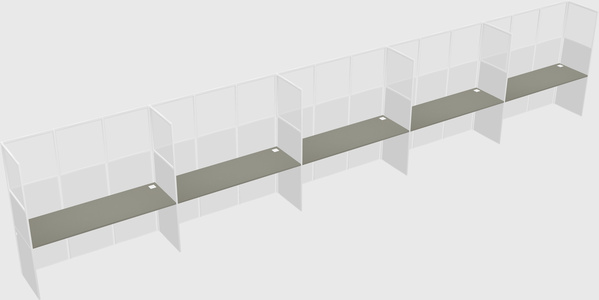 Shared rectangular cubicle