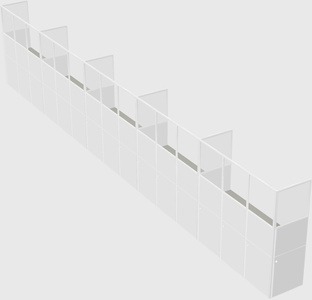 Shared rectangular cubicle