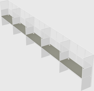 Shared rectangular cubicle