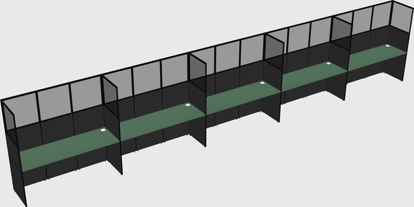 Shared rectangular cubicle