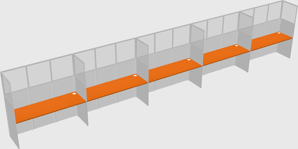 Shared rectangular cubicle