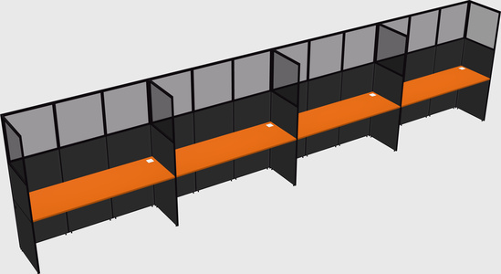 Shared rectangular cubicle