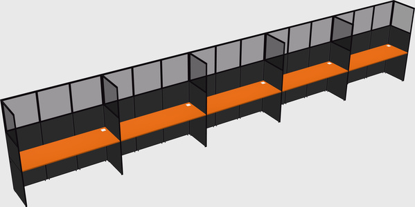 Shared rectangular cubicle