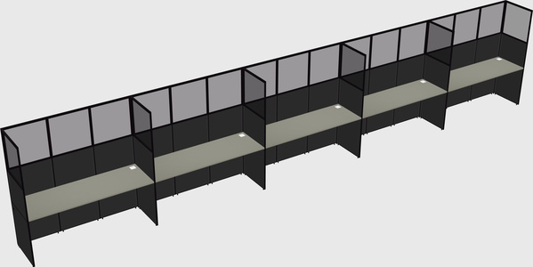 Shared rectangular cubicle