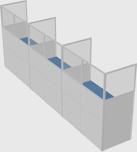 Shared rectangular cubicle
