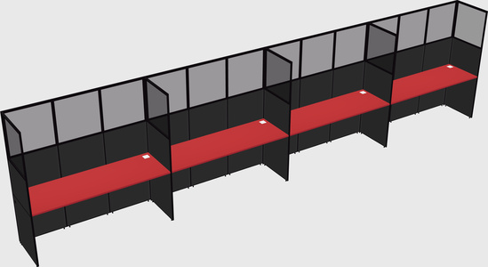 Shared rectangular cubicle