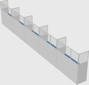 Shared rectangular cubicle