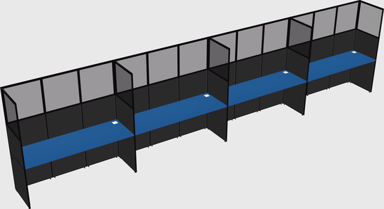 Shared rectangular cubicle