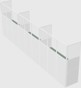Shared rectangular cubicle