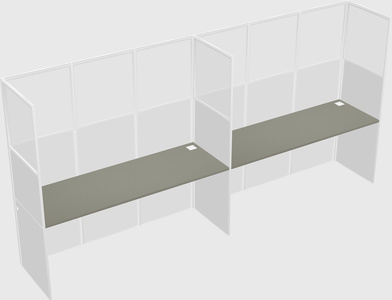 Shared rectangular cubicle