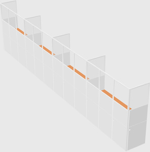 Shared rectangular cubicle