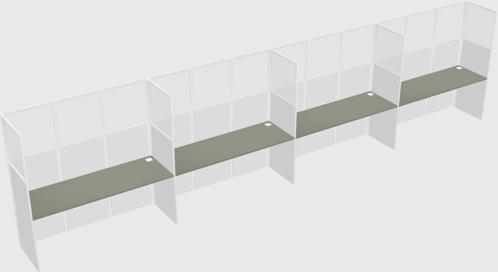 Shared rectangular cubicle