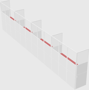 Shared rectangular cubicle