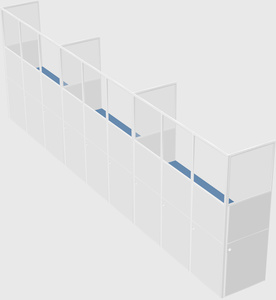 Shared rectangular cubicle