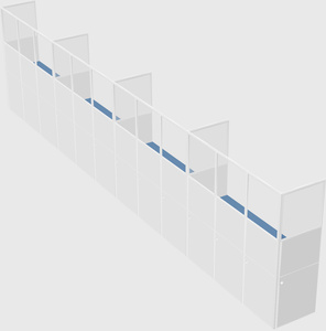 Shared rectangular cubicle