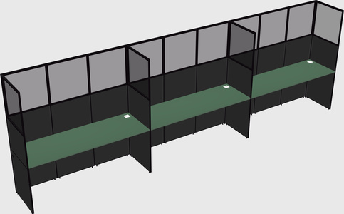 Shared rectangular cubicle