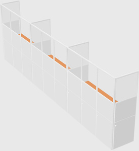 Shared rectangular cubicle