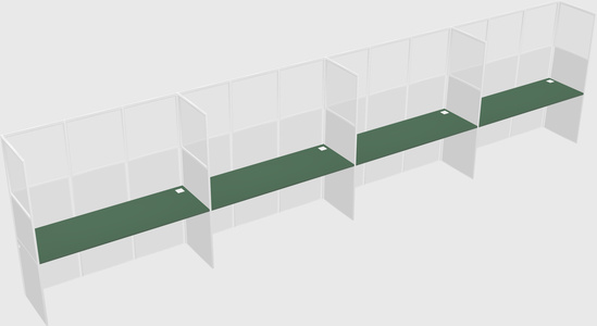 Shared rectangular cubicle
