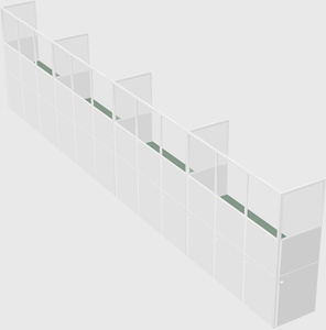 Shared rectangular cubicle