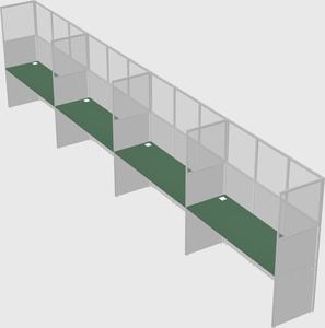 Shared rectangular cubicle