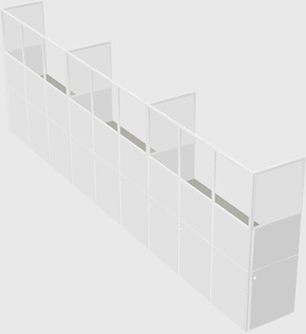 Shared rectangular cubicle