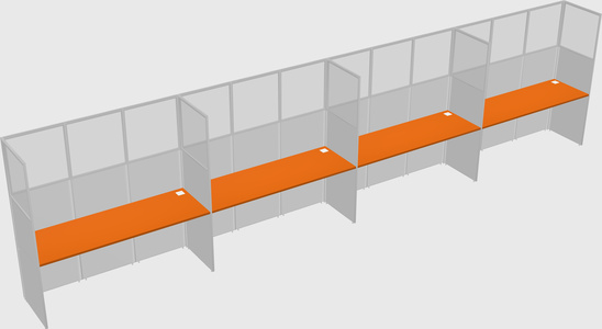 Shared rectangular cubicle