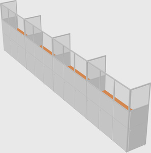 Shared rectangular cubicle
