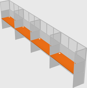 Shared rectangular cubicle