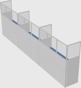 Shared rectangular cubicle